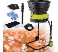 Trituratore per Compost Da 2500W,Trituratore Elettrico per Foglie Con Cavo,Trituratori E Cippatori Da 8000Giri/Min Con Sacco Di Raccolta,Per Secco Foglie, Erba E Ritagli Di Giardino,Powercord×40m