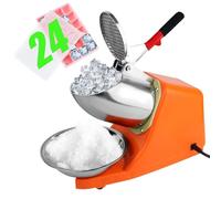 Trituratore per Ghiaccio Elettrico a Doppio Taglio, 300 W, 220 V-240 V, Macchina per Gelato Tritato, Commerciale di Macchina per Frullati, Volume di Ghiaccio Concassato: 65 kg/Ora.(Arancione)