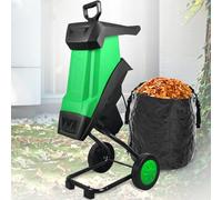 Trituratore per Legno da Giardino, Trituratore per Compost, Trituratore per Foglie con Ruote, Sacco di Stoccaggio da 50 L, Cippatori da 4500 Giri/Min, per La Pulizia del Cortile, Compostaggio