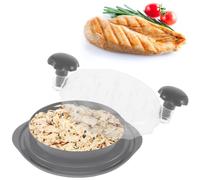 Trituratore per pollo, 25 cm, visibile, tritatutto con manico ergonomico, antiscivolo, con coperchio trasparente, senza BPA, lavabile in lavastoviglie (grigio)