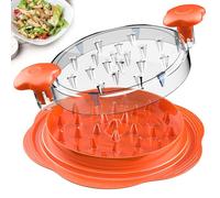Trituratore per pollo, grande, con spazzola e forchetta; tritacarne visibile, striscia antiscivolo, manico ergonomico, senza BPA, adatto per carne di maiale e pollo(arancione)