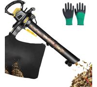 Trituratore sottovuoto 3 in 1 con ruote e sacchetto di raccolta da 40 l, potenza 3800 W, regolabile a 6 velocità, forte aspirazione per una pulizia efficiente del prato e del giardino