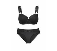 Triumph Bikini Nero con Ferretto Coppa D e Slip Vita Media art palina