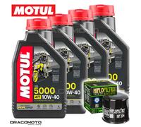 Triumph Bonneville 865 2009-2015 Tagliando Olio Motul 5000 4T 10W-40 4 litri ...