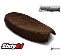 Triumph Bonneville Sedile Cover 2000-2014 2015 Scuro Marrone Pelle Look Luimoto