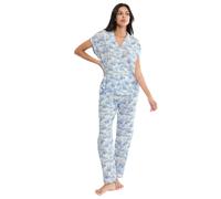 Triumph Boyfriend Fit PW X Set Pajama, Combinazione di Luce Blu, 46 Donna