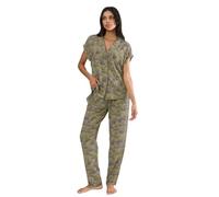 Triumph Boyfriend Fit PW X Set Pajama, Verde - Dark Combination, 44 Donna