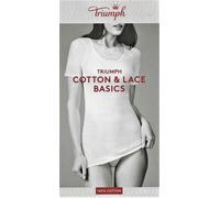 TRIUMPH maglietta donna cotone YSELLE BASICS SHIRT03 mezza manica pizzo BIANCO o