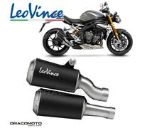 TRIUMPH SPEED TRIPLE 1200 RS ABS 2021-2024 Scarico Leovince Nero LV-10 Omolog...
