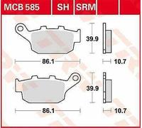 Triumph Street Tripla 675 R 2009-2012 TRW Ceramica Pastiglie Freno MCB585