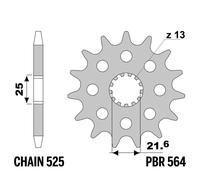 TRIUMPH TIGER SPORT 850 2021-2021 pignone PBR passo 525 16 Denti