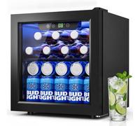 TRIUMPHKEY Frigo 36L Nero Vetro Digitale | porta in vetro con display digitale. Compressore potente, ideale per birra/vino/lattine. Incasso per bar o camera.