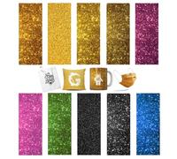 TriUnytion Infusible Transfer Ink Sheets, 10 Pezzi Carta di Trasferimento Infusibile Pre-Colorazione 11,5 x 30,5 cm Fogli di Inchiostro Infusibile per DIY T-Shirt, Tazze, Tessuti (Glitter)