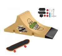 TriUnytion Set di Fingerboard e Rampa, Mini Skateboard da Dita con Rampa e Accessori, Fai da te Tech Deck Fingerboard Park Kit Regalo per Bambini, Giallo (e)