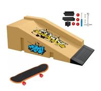 TriUnytion Set di Fingerboard e Rampa, Mini Skateboard da Dita con Rampa e Accessori, Fai da te Tech Deck Fingerboard Park Kit Regalo per Bambini, Giallo (b)