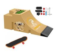 TriUnytion Set di Fingerboard e Rampa, Mini Skateboard da Dita con Rampa e Accessori, Fai da te Tech Deck Fingerboard Park Kit Regalo per Bambini, Giallo (c)