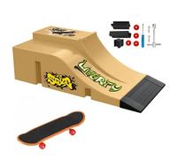 TriUnytion Set di Fingerboard e Rampa, Mini Skateboard da Dita con Rampa e Accessori, Fai da te Tech Deck Fingerboard Park Kit Regalo per Bambini, Giallo (a)