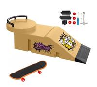 TriUnytion Set di Fingerboard e Rampa, Mini Skateboard da Dita con Rampa e Accessori, Fai da te Tech Deck Fingerboard Park Kit Regalo per Bambini, Giallo (d)
