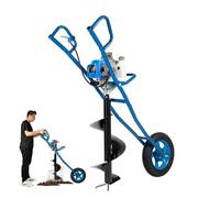 Trivella a scoppio 63 CC, 2 tempi, 2,2 kW, con ruote, punte da 300 mm, trapani da giardino a spinta manuale, per pali recinzione, serbatoio 1,3 L