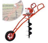 Trivella a scoppio a 2 tempi da 63 cc con carrello su ruote (inclusa punta da 4 pollici) - Ideale per lavori agricoli, giardinaggio ed edilizia.