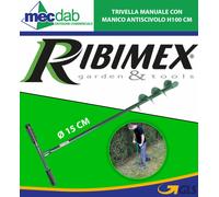 TRIVELLA A MANO MANUALE PER BUCHI FORI TERRENO CAVABUCHE Ø15cm H.100cm RIBIMEX