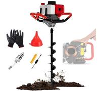 Trivella per pali a 4 tempi, trivella professionale per terreno | Trivella per pali a batteria da 9300 giri/min con punte da 4/6/8/10/12/15/20/25/30 cm, trivella a gas(25cm)