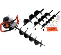 Varan Motors - TT-GD520B Mototrivella a scoppio, Trivella Varanmotors - motore 2T molto potente 3CV 52CC EU2 con 3 punte (100, 150 e 200mm)