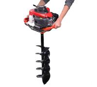 Trivella Terreno Cippatore Scoppio, 999cc Motore a 4 Tempi, 8.5 CV, Punte Ø 200mm, Struttura Resistente, per Giardini, Orti, Aree Agricole e Lavori di Costruzione 4cm