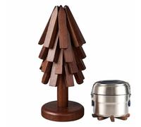 Trivet - Porta-pot Holder | Tree Trivets | Wooden Trivets Desk Decor, Foldable Trivets for Hot Dishes, Kitchen Accessory, Christmas Tree Trivet, Pot, Bowl, Teapot Trivets, Stylish & Functional Trivets