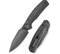 TRIVISA Coltello a Caccia, Coltello Pieghevole con Finitura Stonewashed | Lama in Sandvik 14C28N, Impugnatura in Fibra di Carbonio G10, Per Campeggio, Caccia, Pesca, Escursionismo, Hornet-CG