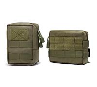 TRIWONDER Borsello Tattico Marsupio Tattico Militare Borsello da Cintura Tattica Borsa Tattica MOLLE Marsupio Tattico Uomo Tasca Utility per Campeggio Bici Caccia ((A+B) - Verde - 2 Borse Miste)