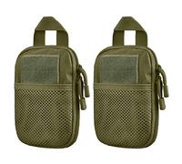 TRIWONDER Cintura a Borsello MOLLE, Marsupio Tattico Militare Pounch EDC, Borsa Tattica con Tasca Militare per Sport, Caccia, Airsoft, Escursionismo, Campeggio (02 Verde Oliva - 2 Borse)