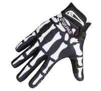 TRIWONDER Guanti Scheletro per Uomo Donna Guanti Teschio Anti-Scivolo Traspiranti da MTB Moto Cross Bici Vespa Lavoro Halloween (01 Nero, S)