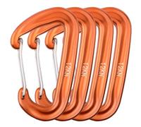 TRIWONDER Moschettone 12 KN per Zaino Borsone e Portachiavi, Moschettoni in Alluminio Multiuso per Tenda Amaca Campeggio Pesca e Usi Domestici (Arancione)