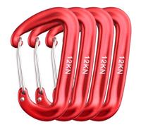 TRIWONDER Moschettone 12 KN per Zaino Borsone e Portachiavi, Moschettoni in Alluminio Multiuso per Tenda Amaca Campeggio Pesca e Usi Domestici (Rosso)