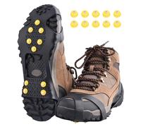 TRIWONDER Ramponi per Scarponi 10 19 24 Denti Ramponcini da Ghiaccio Ramponcini da Neve Ramponi per Scarpe per Uomo Donna Bambino (#01 Nero - 10 Denti, S(34-37)