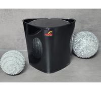 TRIX ACRYL Nero Pattumiera Bindoncino Rifiuti Bagno Bin Tabella Dreieck-Design