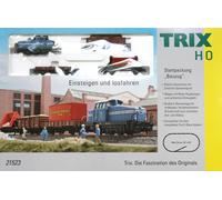 Trix H0 21523 Starter Set Bauzug Con Locomotiva Diesel Dhg 500 E 3 Carro Merci