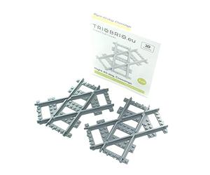 Trixbrix Destra 45 gradi Crossings - 2 pezzi Compatibile con Lego City Train Set 60197 60198 10277 60205 60238