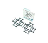 Trixbrix Incrocio 90° Lungo 2 pz - compatibile con i treni Lego City | Compatibile con Lego City Train: 60197, 60198, 60205, 60238, 60336, 60337, 10277, 60051, 60052, 60098, 60423 · Made in EU