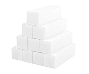 TRIXES 10 x Buffer Blocchi per Unghie Naturali, Acriliche e Gel - Levigatura e Lucidare Professionali - Set di Blocchi per Levigare Lima per Unghie - Accessorio per Pedicure Manicure - Bianco