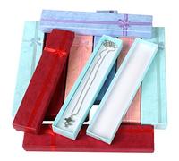 TRIXES 10 x Lussuose ed eleganti scatole regalo rettangolari lunghe, adatte per collana o per gioielli.