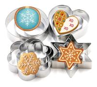TRIXES 12 pezzi formine per biscotti, stella, cuore, cerchio, fiore