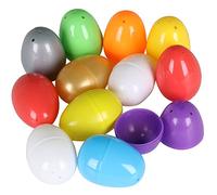 TRIXES 12 x Uova Pasquali Colorate Vuote da Riempire con Una Sorpresa - Plastica - per la Caccia alle Uova di Pasqua