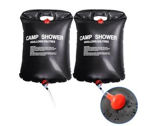 TRIXES 2 Docce Camping 20L - Sacco Lavaggio Solare Portatile | Sacco acqua solare, lavaggio esterno portatile, viaggio campeggio pesca, capacità 20 litri