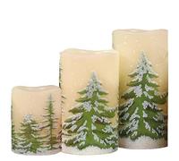 TRIXES 3 candele senza fiamma per albero di Natale, funzionamento a batteria, dimensioni assortite, 10,5 cm, 12,5 cm e 15 cm