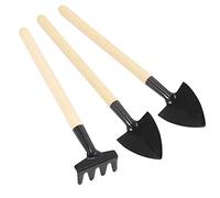 TRIXES 3 Pezzi set di Mini Utensili da Giardino - Rastrello, Paletta da Giardiniere e Vanga - Per Seminare, Bonsai e Piantine