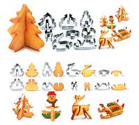 TRIXES 8 pezzi di stampini in 3D biscotti di Natale, Pupazzo di neve, albero, slitta, renna