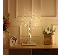 TRIXES Albero artificiale bianco per Natale, Pasqua, Halloween, decorazioni per la casa e altro, alimentato a batteria