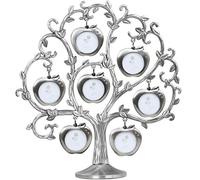 TRIXES Albero Famiglia Photo Frame - Multi Picture Frame - Apple Tree con 7 staccabili cornici appese - argento - metallo - Free Standing la decorazione domestica - Regali per Lei